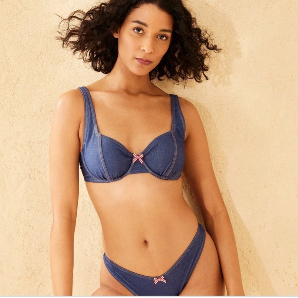 💙Women's Underwire Bikini Top -Blue Denim